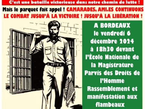 Affiche 6 décembre 2024 pour la libération de Georges Abdallah